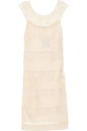 Dior Vestido midi con panel de encaje 2010