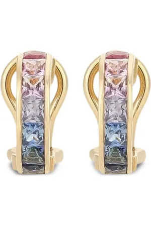 Dolce & Gabbana Pendientes Rainbow en oro amarillo de 18 ct con diamantes y zafiros