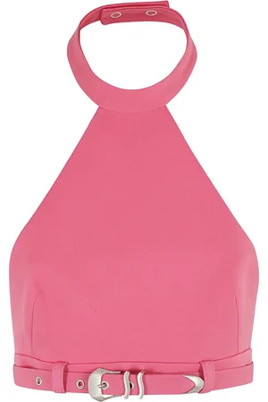 SSHEENA Top con cuello halter y hebilla