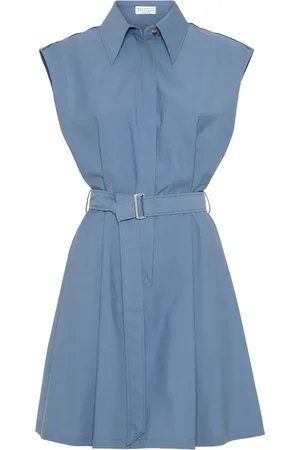 Brunello Cucinelli Vestido camisero con cinturón