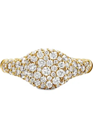 David Yurman Anillo para el meñique Petite Pavé de 7 mm en oro amarillo de 18 ct con diamantes