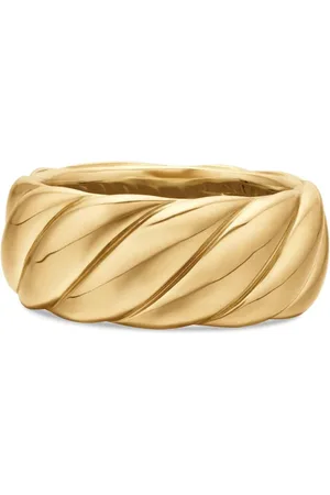 David Yurman Anillo Sculpted Cable de 9 mm en oro amarillo de 18 ct con banda