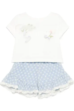 Lapin House Set de shorts con bordado floral