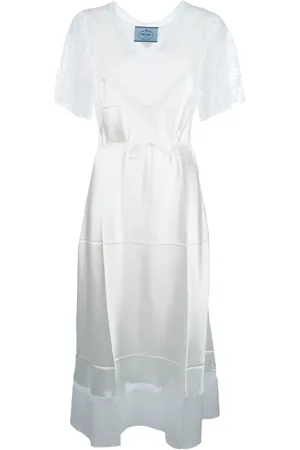 Prada Vestido midi con panel de encaje