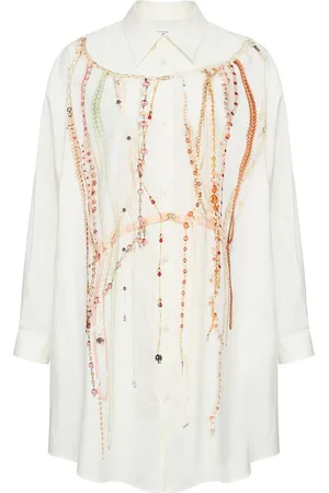 Maison Margiela Vestido camisero con detalle de cuentas