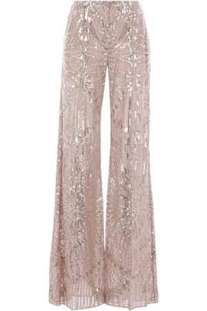 Elie saab Pantalones acampanados bordados