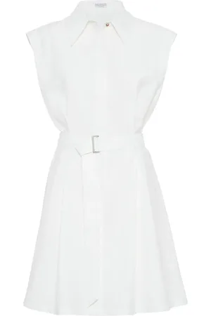 Brunello Cucinelli Vestido camisero con cinturón