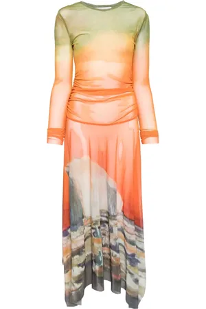 MONSE Vestido midi con dobladillo asimétrico