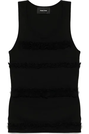 Simone Rocha Top sin mangas con volantes