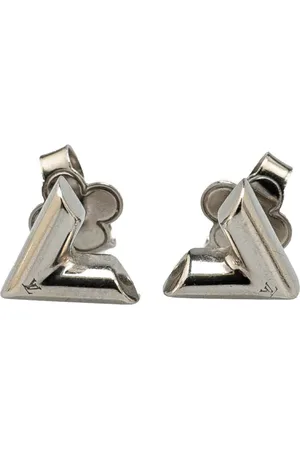 LOUIS VUITTON Pendientes Essential V Stud bañado en plata 2021