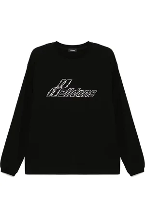 We11 Done Camiseta con logo de strass y manga larga