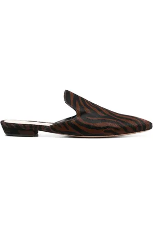 Gianvito Rossi Slippers con estampado de cebra
