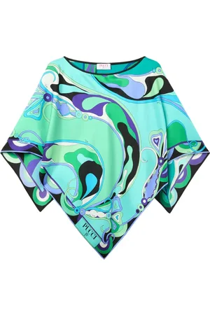 Puccini Poncho con estampado abstracto