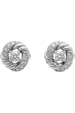 David Yurman Pendientes Petite Infinity de 7.8 mm en plata de ley con diamantes