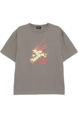 We11 Done Camiseta Run Flame Teddy Print