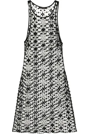 Kiki de Montparnasse Vestido midi con bordado Diamante