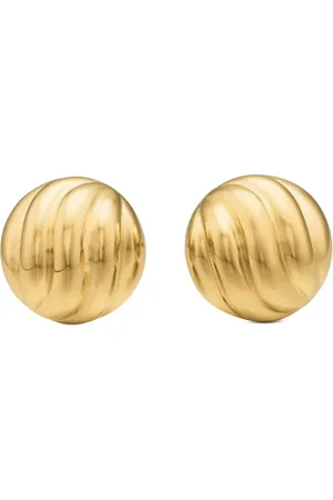 David Yurman Pendientes Sculpted Cable de 8 mm en oro amarillo de 18 ct
