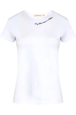Lethicia Bronstein Camiseta con eslogan bordado