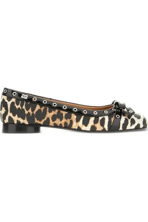 Ganni Bailarinas con estampado de leopardo
