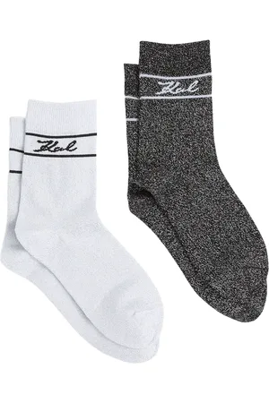 Karl Lagerfeld Pack de dos pares de calcetines Signature de lúrex