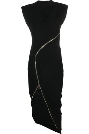 GENNY Vestido midi asimétrico con cremallera