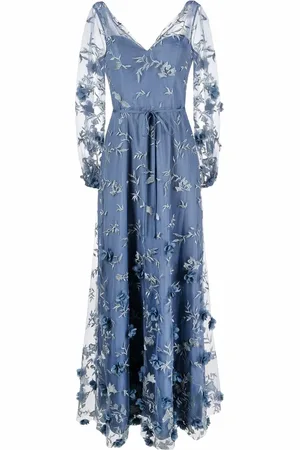 Marchesa Notte Vestido de fiesta de tul con bordado floral