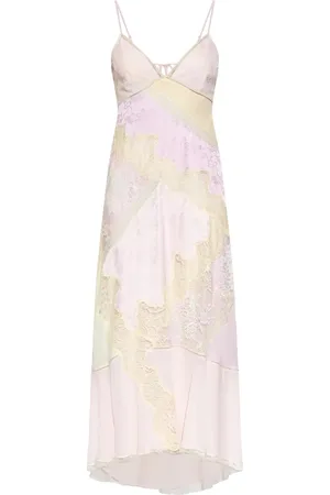 LOVESHACKFANCY Vestido con paneles de encaje