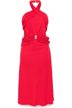 Elisabetta Franchi Vestido midi con cuello cruzado