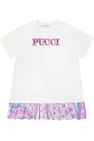 PUCCI Junior Vestido estampado de algodón stretch