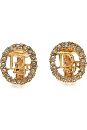 Dior Pendientes de clip con apliques de strass 1990-2015