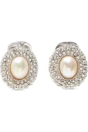 Dior Pendientes de clip con strass 1990-2015