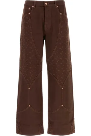 Marine Serre Pantalones con diseño bordado