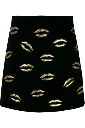 Givenchy Falda corta acampanada con estampado de bocas