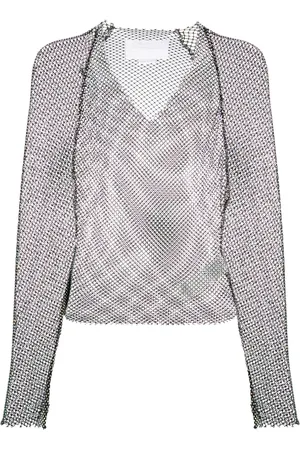 GENNY Top con cuello en V y aplique de strass