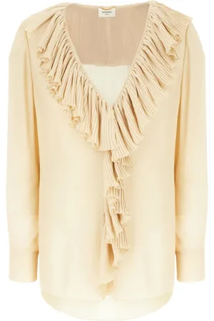 Saint Laurent Blusa con volantes