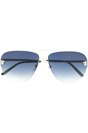 Cartier Gafas de sol estilo aviador con aplique de tigre