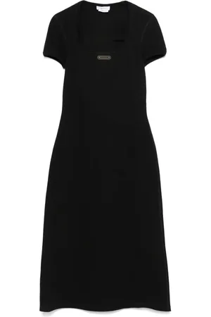 Alexander McQueen Vestido midi con placa del logo