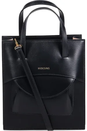 Hidesins Bolso shopper de piel con sello del logo