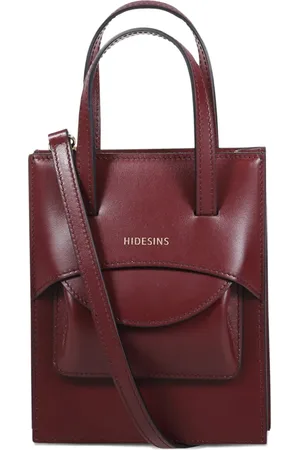Hidesins Bolso shopper de piel con sello del logo