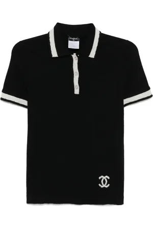CHANEL Top de punto con manga corta 2004