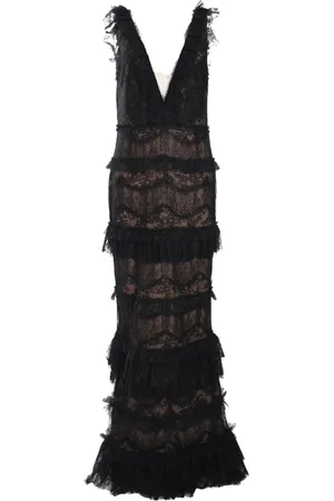 Marchesa Notte Vestido de fiesta de encaje chantilly