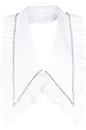 AREA Top corto con apliques de cristal