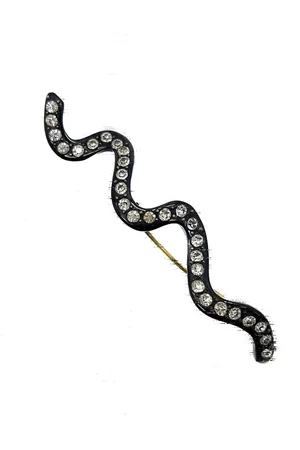 JENNIFER GIBSON JEWELLERY Broche Art Deco Crystal Snake 1930 pre-owned