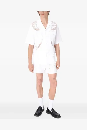 Marine Serre Camisa bowling de lino