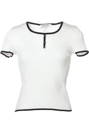CHANEL Camiseta de canalé fino 1995