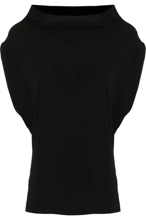 Norma Kamali Top sin mangas con cuello ancho