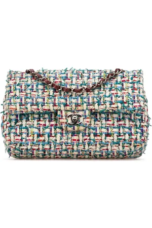 CHANEL Bolso de hombro Classic Tweed mediano con solapa doble 2015-2016