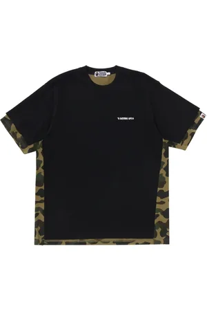 A Bathing Ape Camiseta con paneles con motivo militar