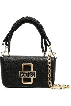 VERSACE Bolso de hombro con placa del logo