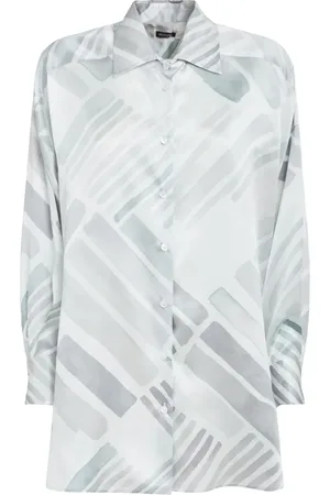 Kiton Camisa de seda con motivo Ethnic Brush